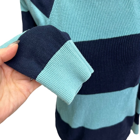 CHAPS Cotton Blue Striped Crew Neck Sweater Size S - Picture 4 of 9